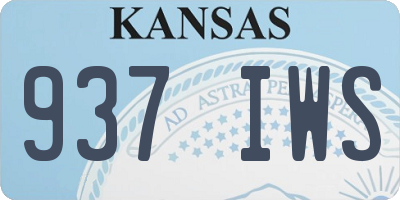 KS license plate 937IWS