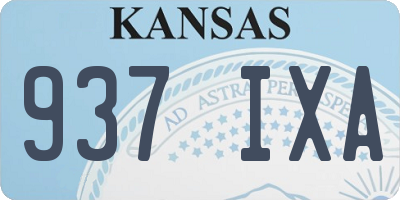 KS license plate 937IXA