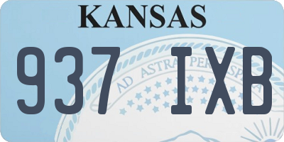 KS license plate 937IXB