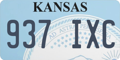 KS license plate 937IXC