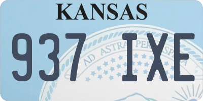 KS license plate 937IXE