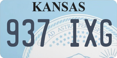 KS license plate 937IXG