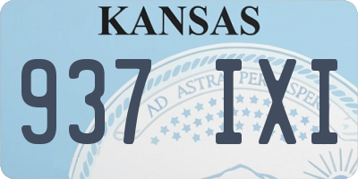 KS license plate 937IXI