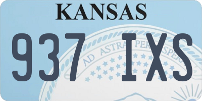 KS license plate 937IXS