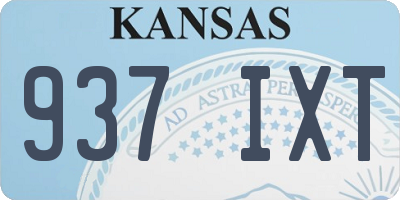 KS license plate 937IXT