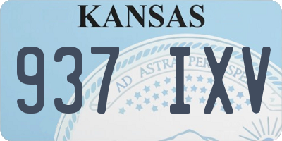 KS license plate 937IXV