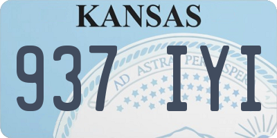 KS license plate 937IYI