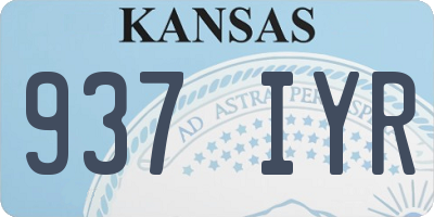 KS license plate 937IYR