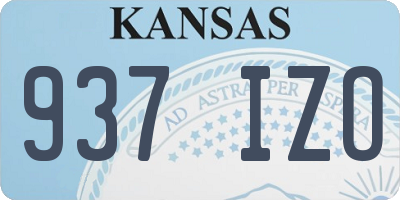 KS license plate 937IZO