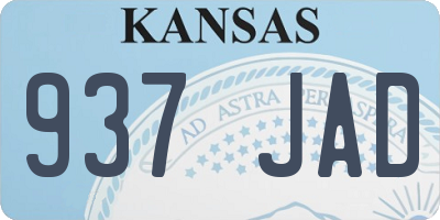 KS license plate 937JAD