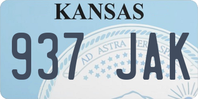 KS license plate 937JAK