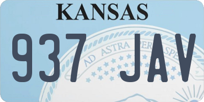 KS license plate 937JAV