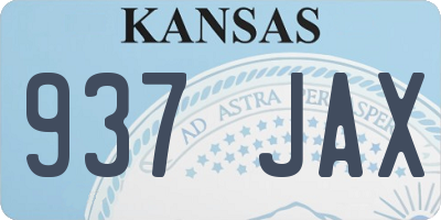 KS license plate 937JAX
