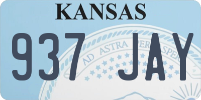 KS license plate 937JAY