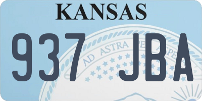 KS license plate 937JBA