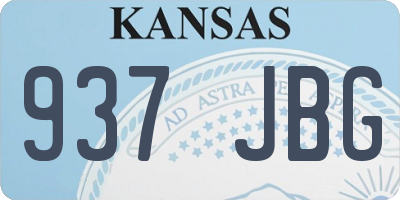 KS license plate 937JBG