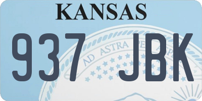 KS license plate 937JBK
