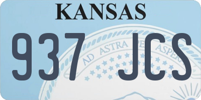 KS license plate 937JCS