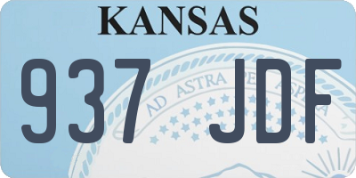 KS license plate 937JDF