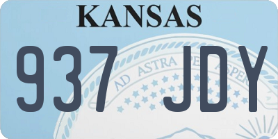 KS license plate 937JDY