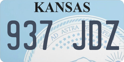 KS license plate 937JDZ