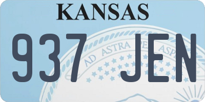 KS license plate 937JEN