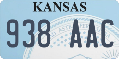 KS license plate 938AAC