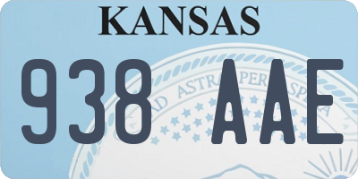 KS license plate 938AAE