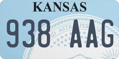 KS license plate 938AAG