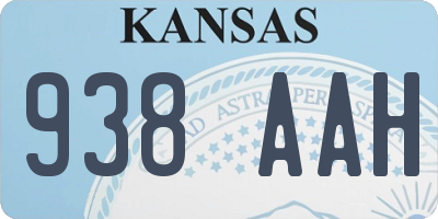 KS license plate 938AAH