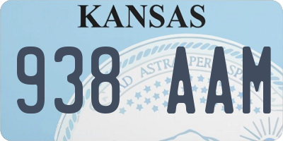 KS license plate 938AAM
