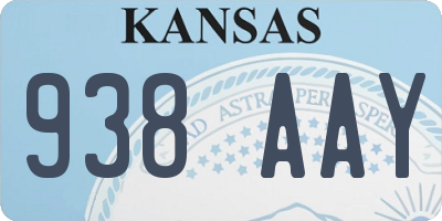 KS license plate 938AAY