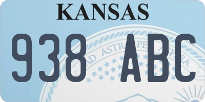 KS license plate 938ABC