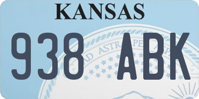 KS license plate 938ABK