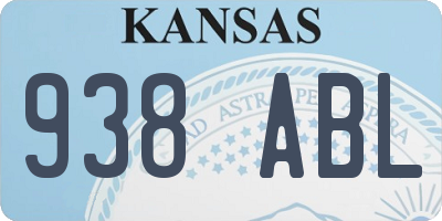 KS license plate 938ABL
