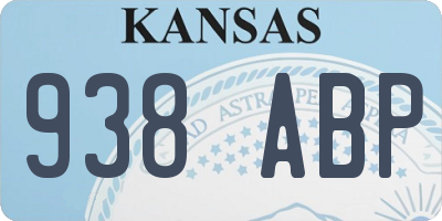 KS license plate 938ABP