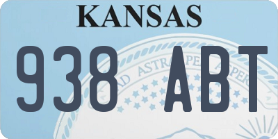 KS license plate 938ABT