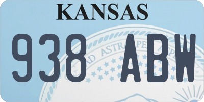 KS license plate 938ABW