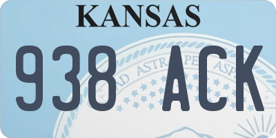 KS license plate 938ACK