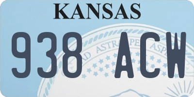 KS license plate 938ACW