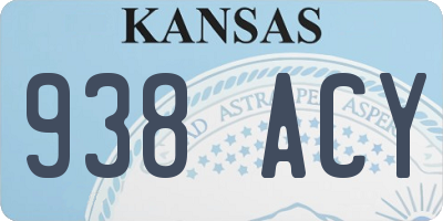 KS license plate 938ACY