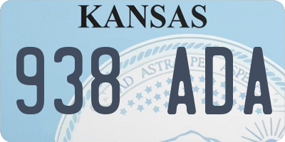 KS license plate 938ADA