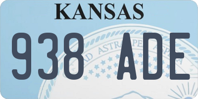 KS license plate 938ADE