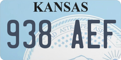 KS license plate 938AEF