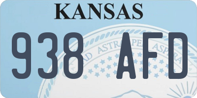 KS license plate 938AFD