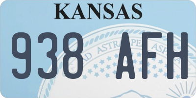 KS license plate 938AFH