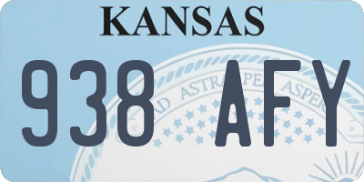 KS license plate 938AFY