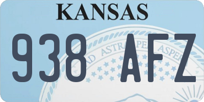 KS license plate 938AFZ