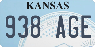 KS license plate 938AGE