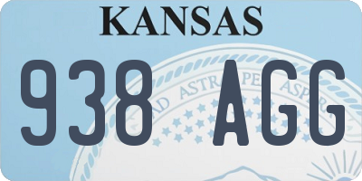 KS license plate 938AGG